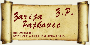 Zarija Pajković vizit kartica